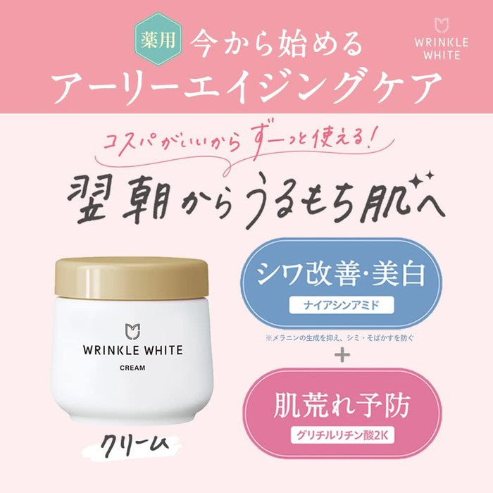 Wrinkle White Medicinal Wrinkle White Cream – Antiaging and Brightness with Q10, Niacinamide and CICA 40g [No Alcohol]