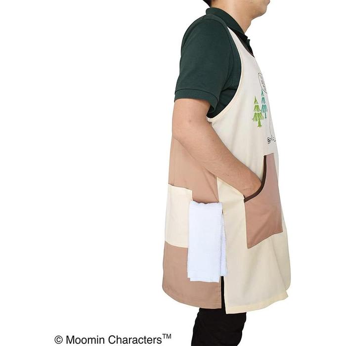 St.Lady’s Moomin Apron (Unisex) Moomin & Snufkin Brown/Beige
