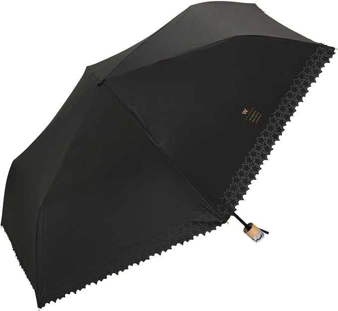 Wpc. Basic Parasol Mini-Off Folding Umbrella – 100% Blackout Heart & Star Design