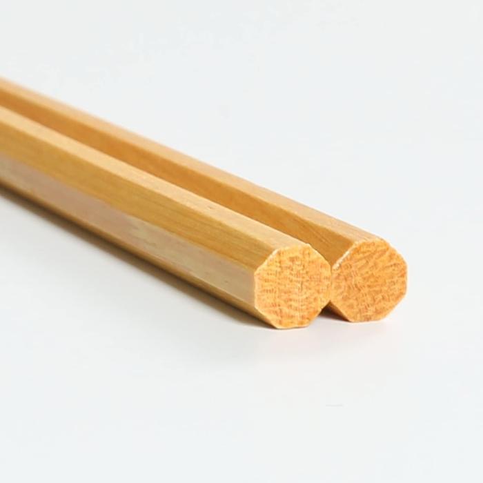 Fujiboeki Octagonal Wooden Chopsticks 9-Inch – Natural Wood Auspicious Set of 5