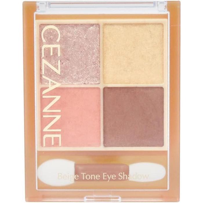 CEZANNE Beige Tone Eyeshadow- Palette of 4 shadows 4.3g [Alcohol-free]