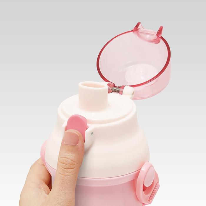 Skater Kids' Plastic Water Bottle – 480ml, Antibacterial, JAPAN MOOMIN COLLECTION (Pink)