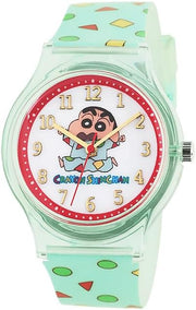 J-AXIS Crayon Shin-chan Schlafanzug Klar Gehäuse Analog Uhr – Grün CH2D0002-GR