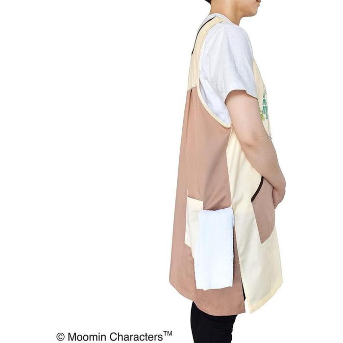 St.Lady’s Moomin Apron (Unisex) Moomin & Snufkin Brown/Beige
