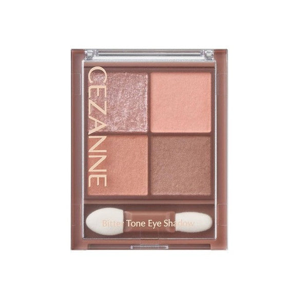 CEZANNE Bitter Tone Eyeshadow 02 - Palette of 4 shadows in shades of pink 4.3g [Alcohol-free]