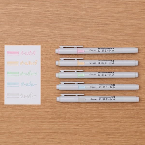 PILOT KIRE-NA Highlighter Marker – Pale Color Set (5 Colors, SKIW-15C2)