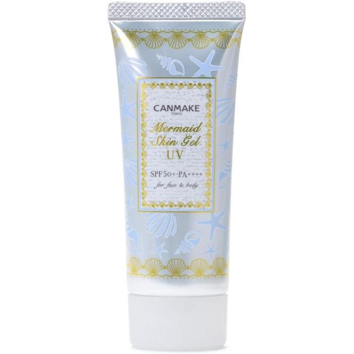 CANMAKE Mermaid Skin Gel UV 02 White – Brightening Sunscreen & Primer with UV Protection 41g [Alcohol-free]