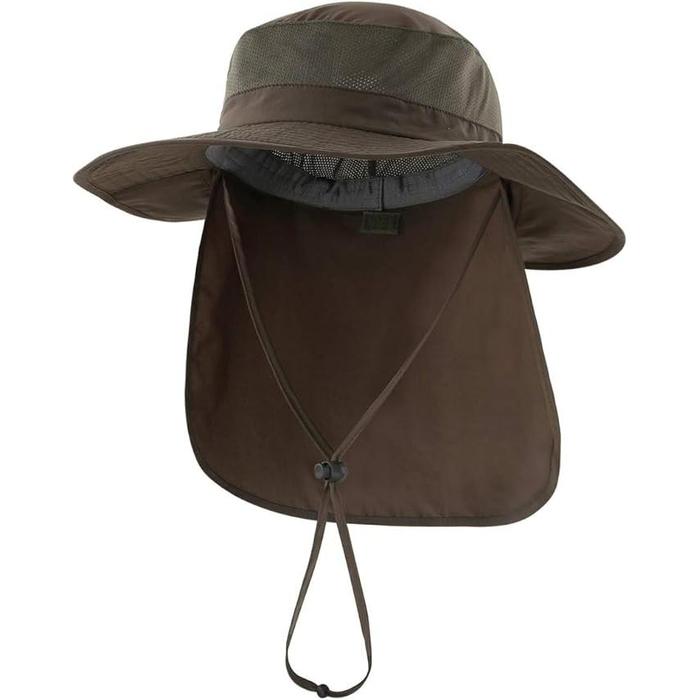 Connectyle Outdoor UPF50+ Mesh Safari Hat with Neck Cover
