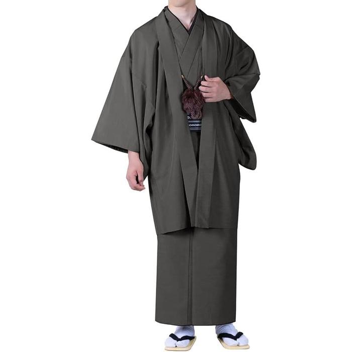 Kyoetsu Men’s Kimono & Haori Set – Pongee Fabric (Available in 3 colors)