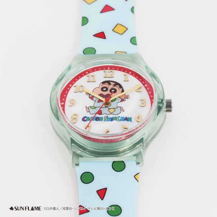 J-AXIS Crayon Shin-chan Schlafanzug Klar Gehäuse Analog Uhr – Grün CH2D0002-GR
