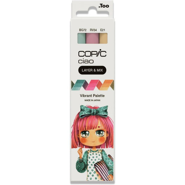 Copic Ciao Layer & Mix Pen Set Of 3 Vibrant Palette Markers Art Craft Colorin raphic Hihlihter Desin Anime Mana