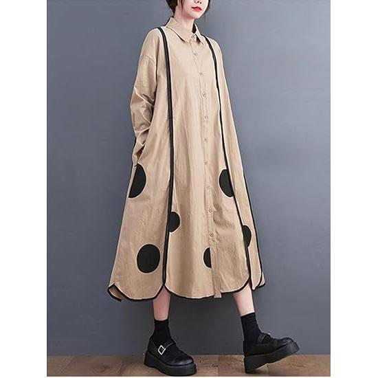 Minesam Long Shirt Dress - Black lady bug FREE SIZE (MULTIPLE COLOR OPTIONS)