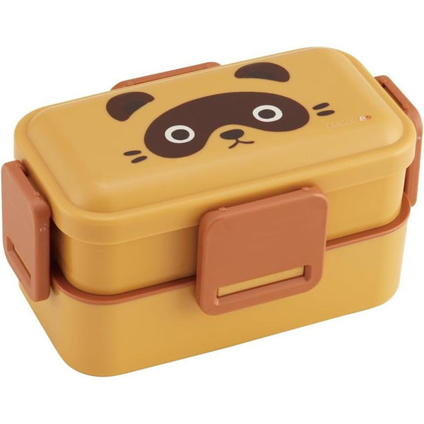 Skater Tanuki Bento Box – 600ml Two-Tier Lunch Box with Antibacterial Dome Lid