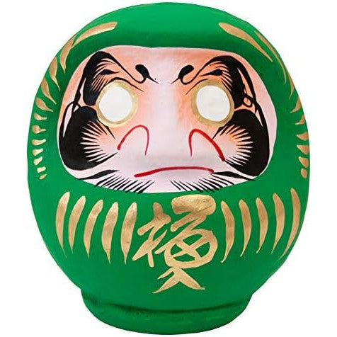 Takasaki Daruma Lucky Daruma No. 2 (Height 12cm) - Green: For Health, Exercise, and Sports Improvement