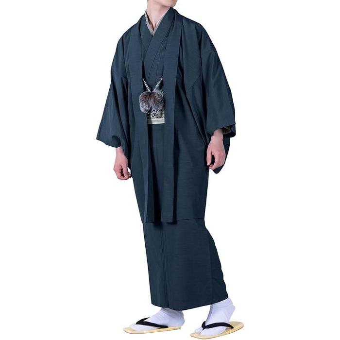 Kyoetsu Men’s Kimono & Haori Set – Pongee Fabric (Available in 3 colors)