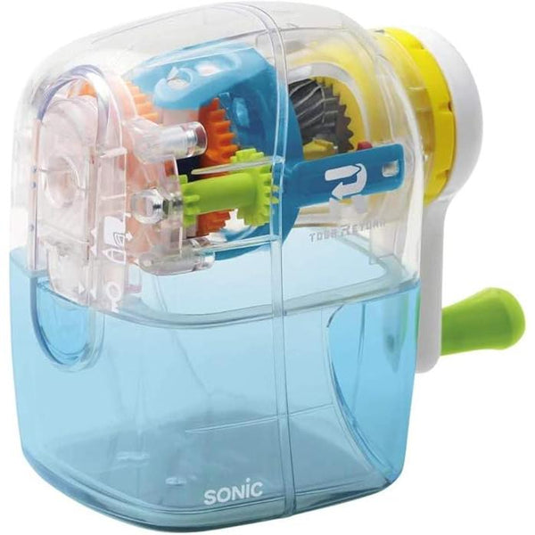 Sonic Togar-Return Manual Pencil Sharpener | Transparent, Safe, Multi-Shape Compatible