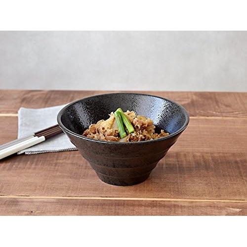 EAST Table Ramen Donburi Bowl – Trapezoidal Border Design, 7.1 in (18 cm), Made in Japan
