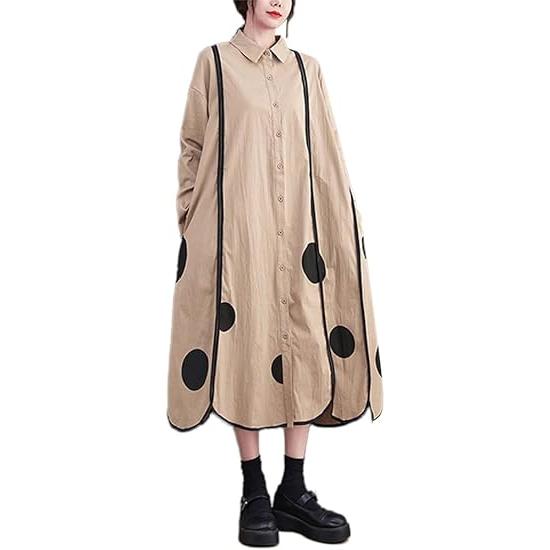 Minesam Long Shirt Dress - Black lady bug FREE SIZE (MULTIPLE COLOR OPTIONS)