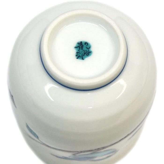 Kutani Ware Yunomi Tea Cup – Mountain Sparrow Design | Wazano Kura Japanese Porcelain