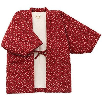 Watanosato Women’s Cotton-Padded Hanten Jacket – Small Floral Print