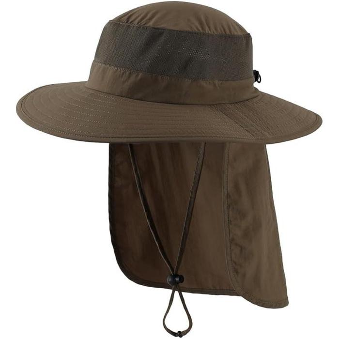 Connectyle Outdoor UPF50+ Mesh Safari Hat with Neck Cover