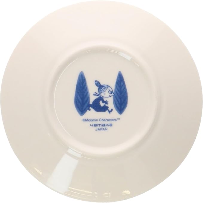 Moomin Blue Flora 13 cm Ceramic Plate – Leaf Design | Yamaka Japan (Microwave & Dishwasher Safe)