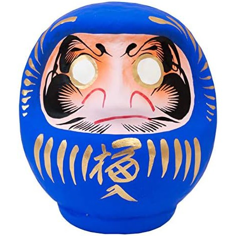 Takasaki Daruma Lucky Daruma No. 2 (Height 12cm) - Blue: For Success, Independence, and Career Advancement