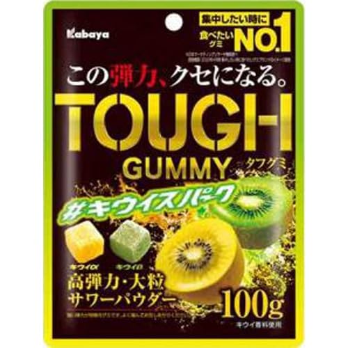 Kabaya Tough Gummy Kiwi Spark – Tangy Kiwi-Flavored Gummies 100g