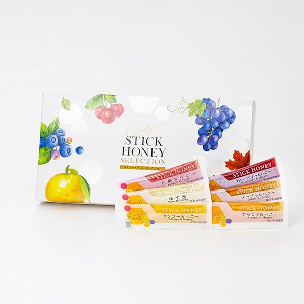 SUGI BEE GARDEN Fruit & Honey Stick Set – 6 Flavors Assorted (12 pcs / 70g)