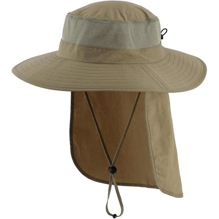 Connectyle Outdoor UPF50+ Mesh Safari Hat with Neck Cover