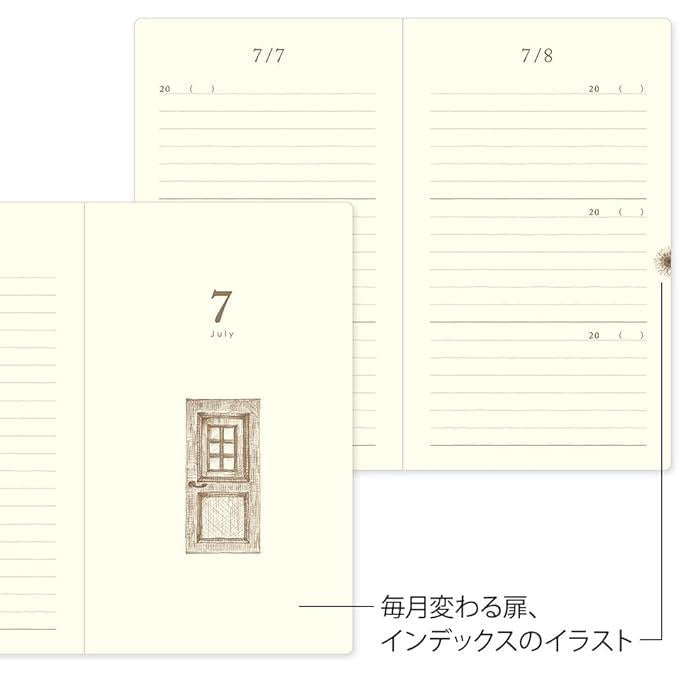 Midori 3-Year Journal – Door Cover Design | Consecutive Daily Diary in Case