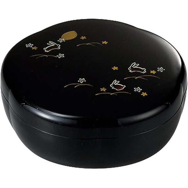 Miyamoto Sangyo Dream Rabbit Plum-Shaped Confectionery Box | Japanese Candy & Pastry Container, Black