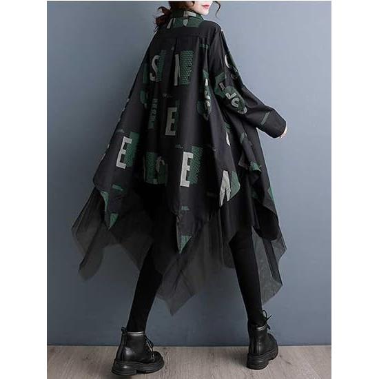 Minesam Long Shirt Dress - Black and moro FREE SIZE