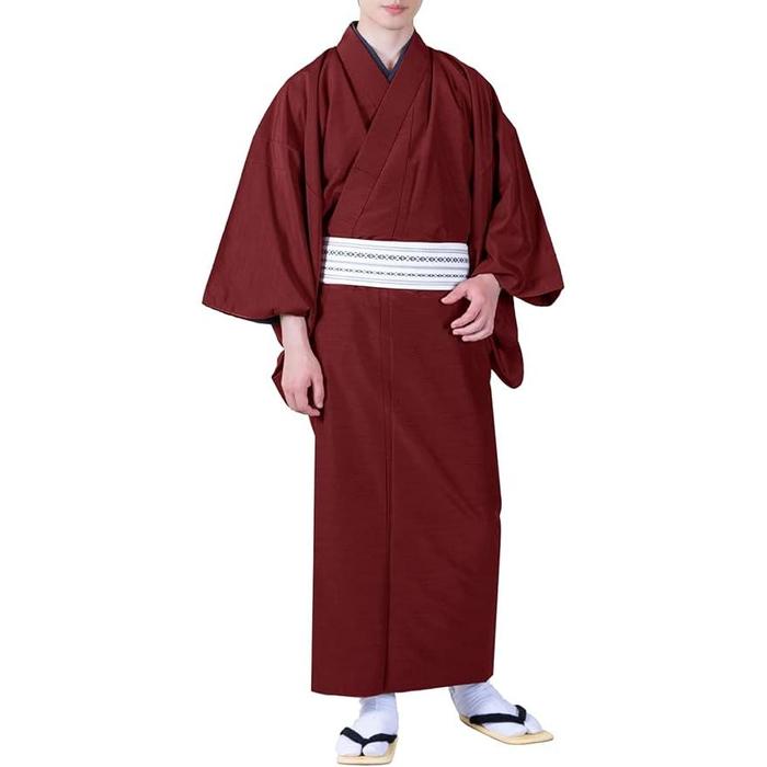 Kyoetsu Men’s Kimono – Pongee Fabric, Japanese Traditional Wear (Available in 3 colors)