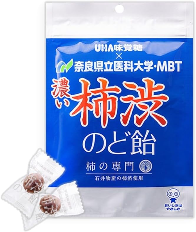 UHA Mikakuto Bonbons à la gorge concentrés en tanin de kaki – Saveur menthe rafraîchissante