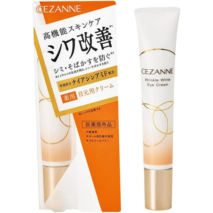 Cezanne Wrinkle White Eye Cream- With Niacinamide and Collagen for dark circles and antiaging 20g [Alcohol-free]