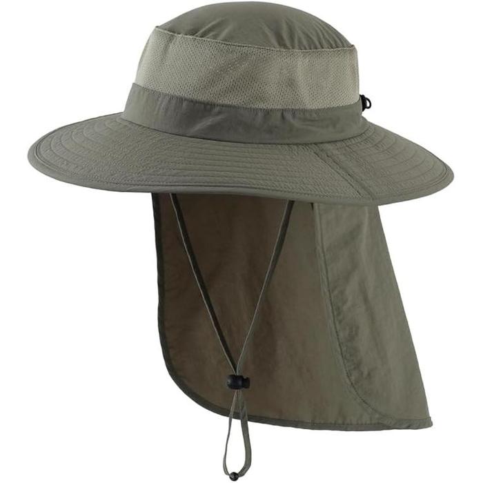 Connectyle Outdoor UPF50+ Mesh Safari Hat with Neck Cover