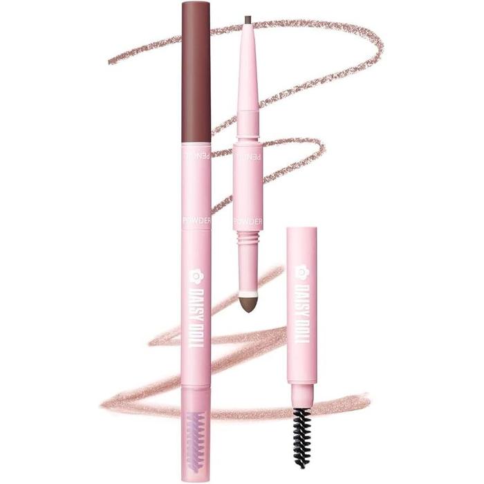 DAISY DOLL by MARY QUANT Brow Liner – 3-Way Pencil, Powder & Brush Eyebrow Styler [Alcohol-free]