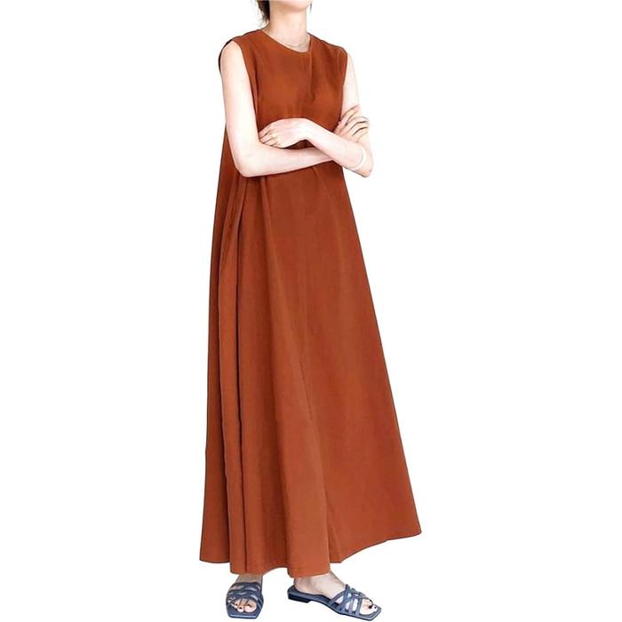 [§DAY CLOTH∞Daycloth] Women’s Summer Cotton-Linen Sleeveless Dress – with Pockets (MULTIPLE COLOR OPTIONS)