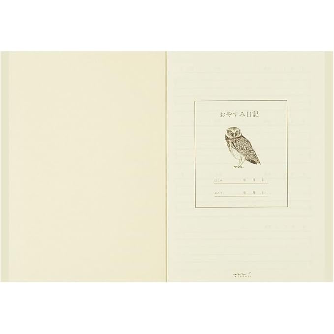 Midori Notebook Diary with Owl Motif – Relaxed Nighttime Journal