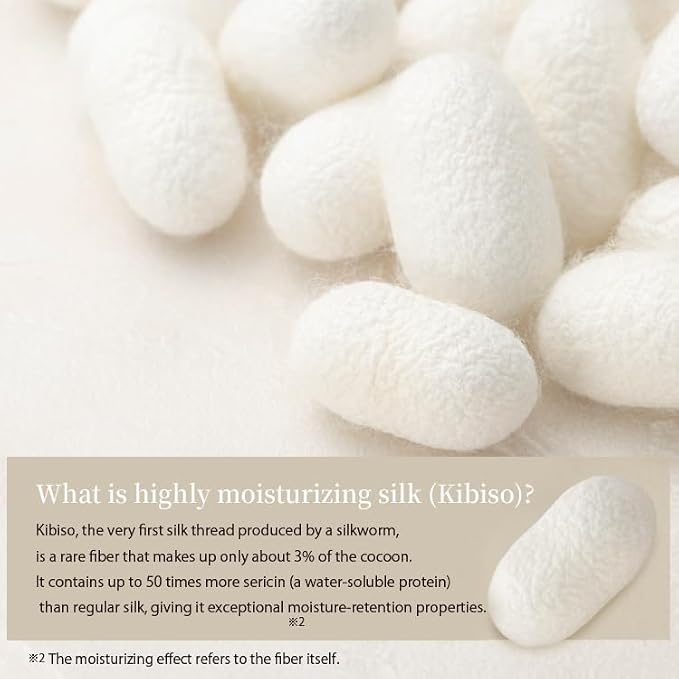 Gant de visage Rich Silk Reward – 100 % soie Kibiso, éponge nettoyante et exfoliante pour le visage, fabriqué au Japon