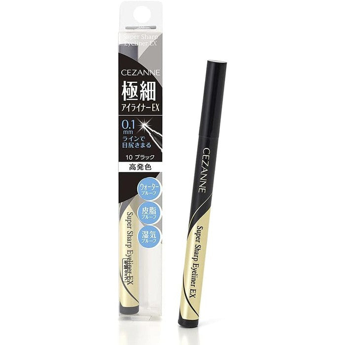 SUPER SHARP EYELINER EX Ultra thin eyeliner (color: Black 10) 0.48 ml [With alcohol]