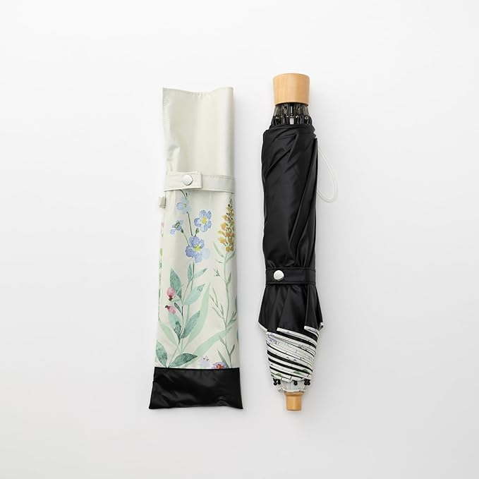 LIEBEN Folding Parasol – Cool Plus UV Thermal Shielding, Women's Umbrella, Botanical pattern