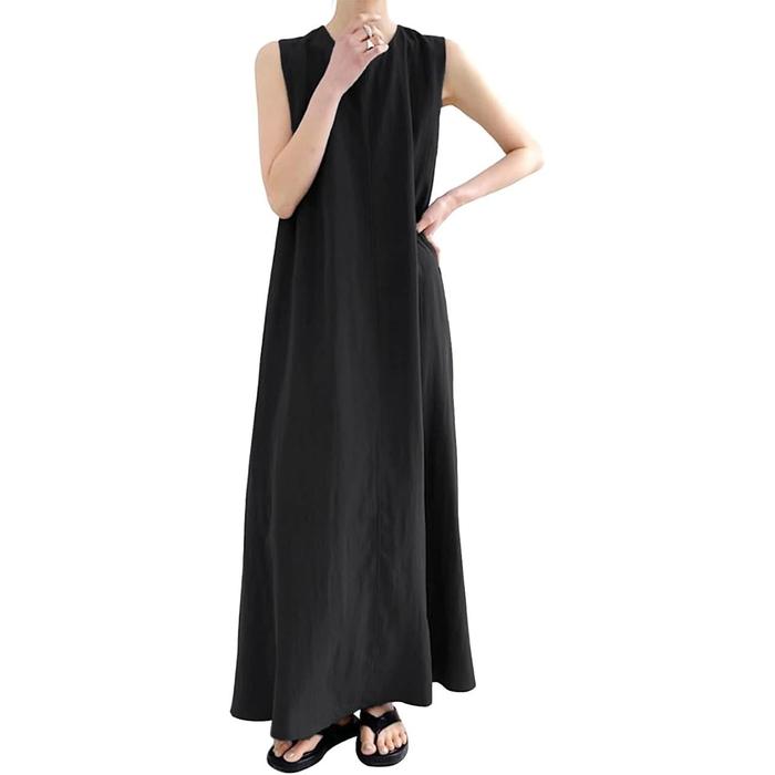 [§DAY CLOTH∞Daycloth] Women’s Summer Cotton-Linen Sleeveless Dress – with Pockets (MULTIPLE COLOR OPTIONS)