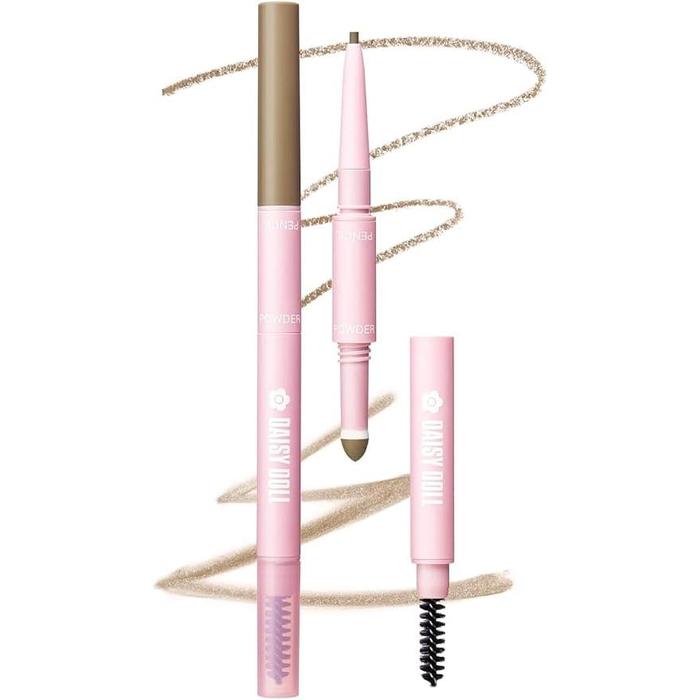 DAISY DOLL by MARY QUANT Brow Liner – 3-Way Pencil, Powder & Brush Eyebrow Styler [Alcohol-free]