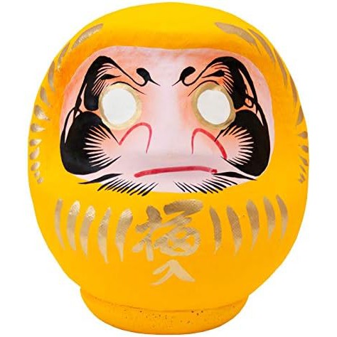 Takasaki Daruma Lucky Daruma No. 2 (Height 12cm) - Yellow: For Fortune, Wealth, and Prosperity