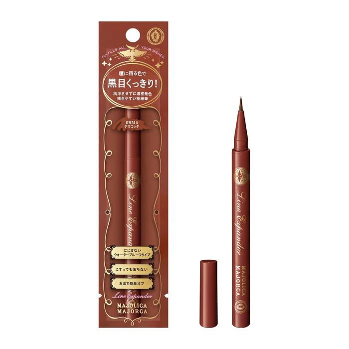 MAJOLICA MAJORCA Line Expander Liquid Eyeliner 0.5mL – Ultra-Fine Tip, Dense Color, 12-Hour Wear, Waterproof & Warm-Water Removable［Alcohol-free]