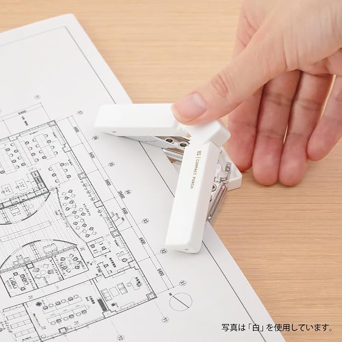 MIDORI XS Compact Punch – Foldable 2-Hole Punch, Enji