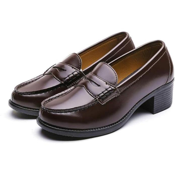 GIO & GIA 650 Women’s School Loafers – Heel-Up Student Shoes (+5cm), Cushioned 3D Insole, Lightweight, Shock Absorbing