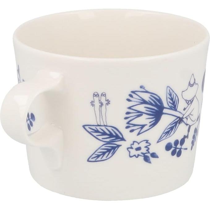 Moomin Blue Flora Ceramic Mug 260 ml – Cobana Small Flower Design | Yamaka Japan (Microwave & Dishwasher Safe)
